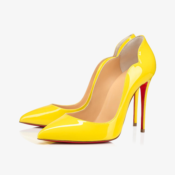 Fluo Yellow Patent Leather Pointy-Toe Pump