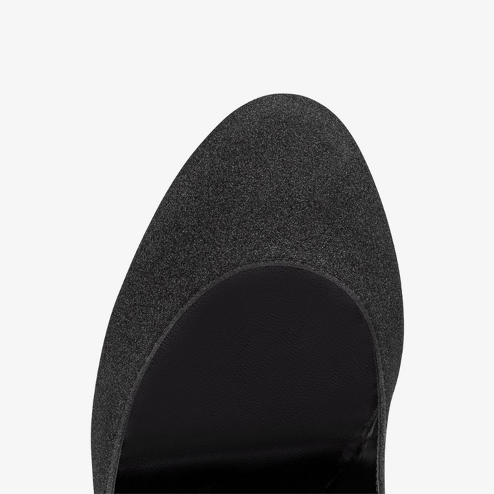 Stylish Black Glitter Leather Pump - ARNO CONTI