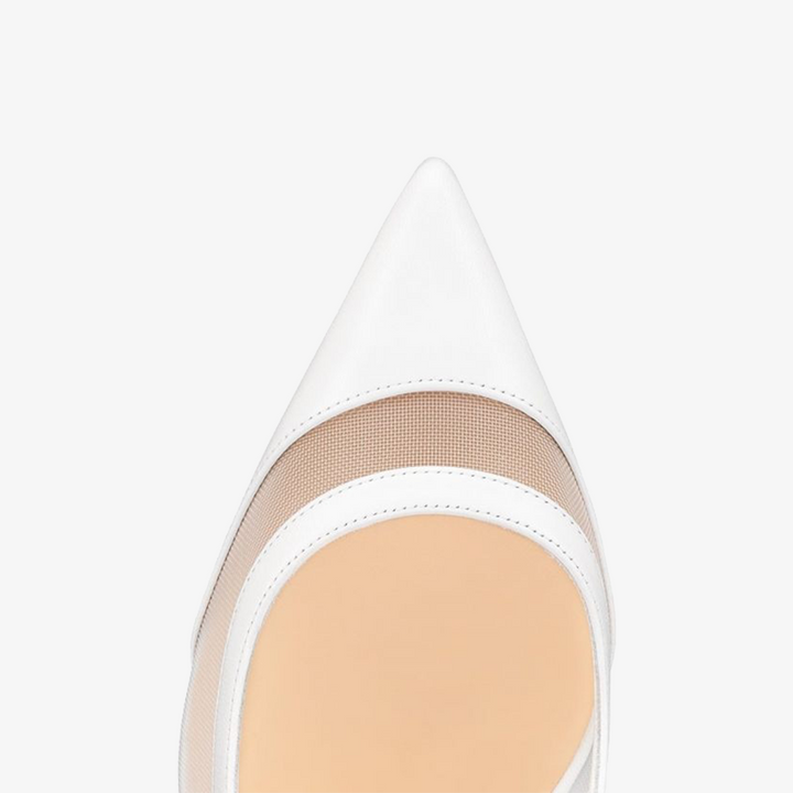 White Mesh With Calf Pumps - ARNO CONTI