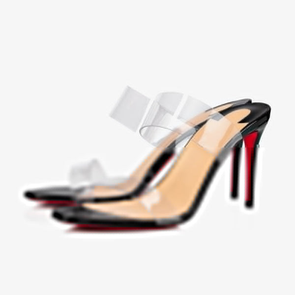 Elegant Black PVC Mule Sandals