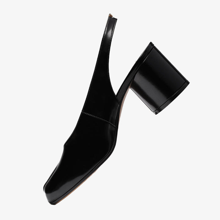 Patent Leather Block-Heel Slingbacks - Arno Conti Shoe