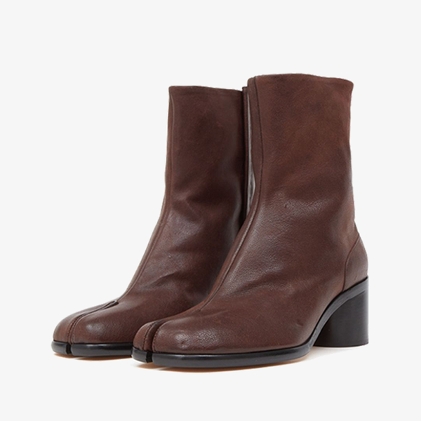 Chocolate Split-Toe Ankle Boots - Arno Conti Shoe