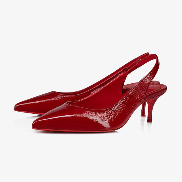 Red Patent Leather Pointed-Toe Pumps