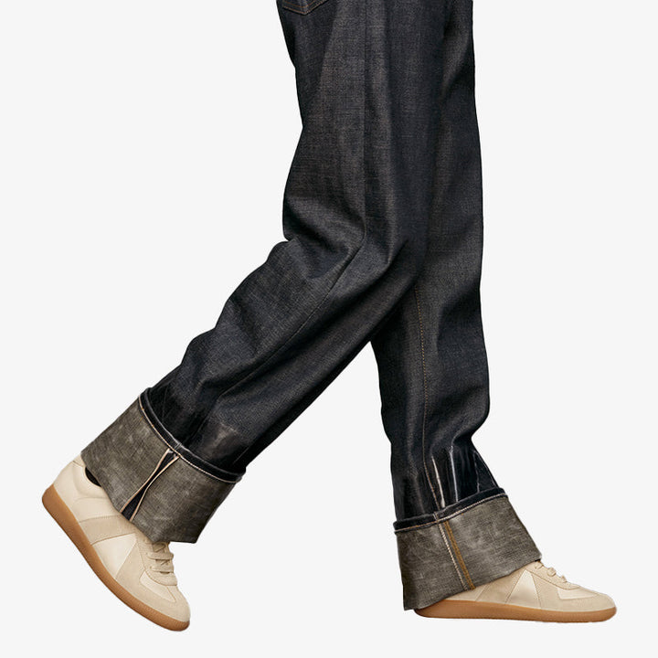 Beige Leather with Suede Sneakers - Arno Conti Shoe