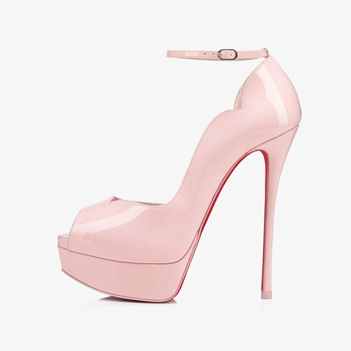 Pale Pink Patent Leather Stiletto Pumps - ARNO CONTI