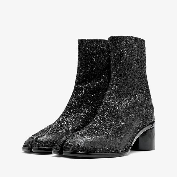 Split-Toe Glitter Ankle Boots - Arno Conti Shoe
