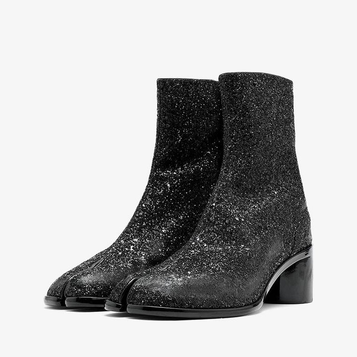 Split-Toe Glitter Ankle Boots - Arno Conti Shoe