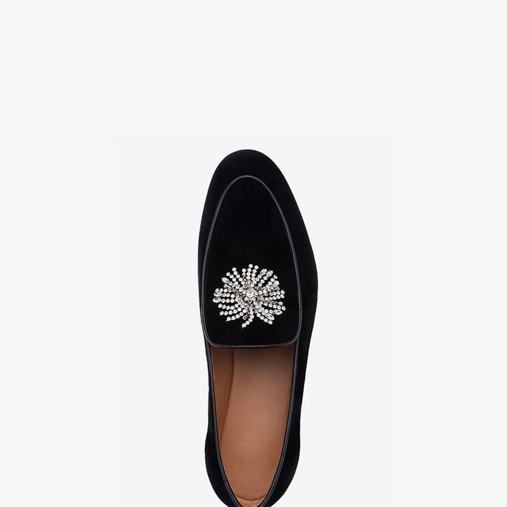 Black Suede Loafers Round Toe - Arno Conti Shoe