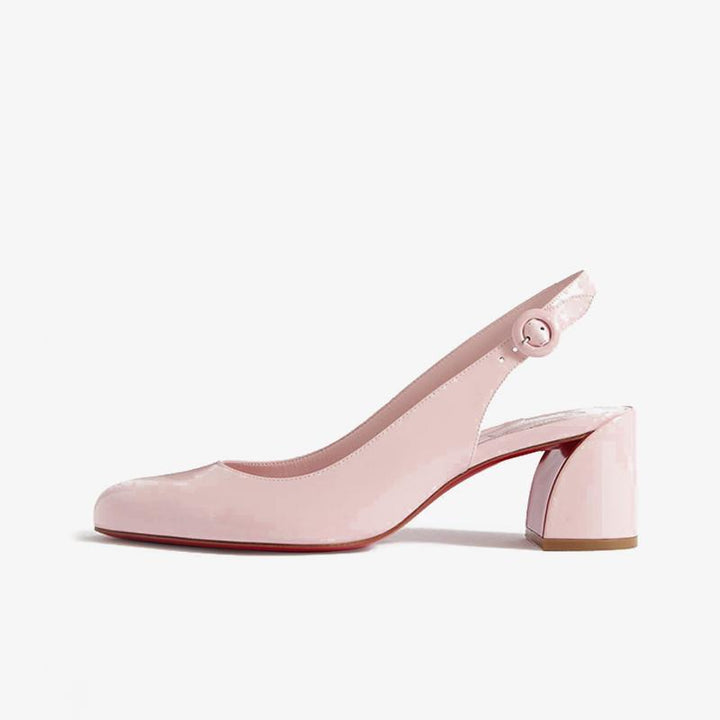 Pastel Pink Patent Leather Slingback Pump - ARNO CONTI