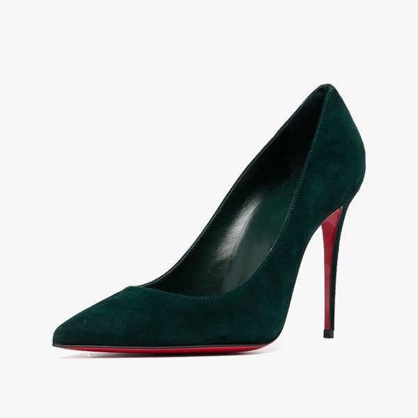 Green Laminated Leather Pointed Toe Pump - ARNO CONTI