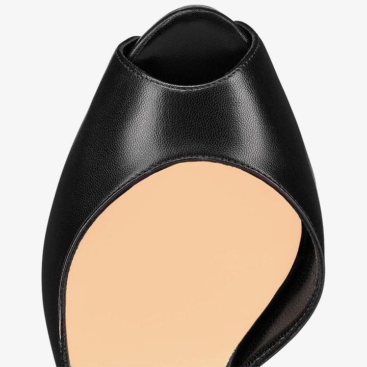 Luxurious Black Leather Pumps with 120mm Heel - ARNO CONTI