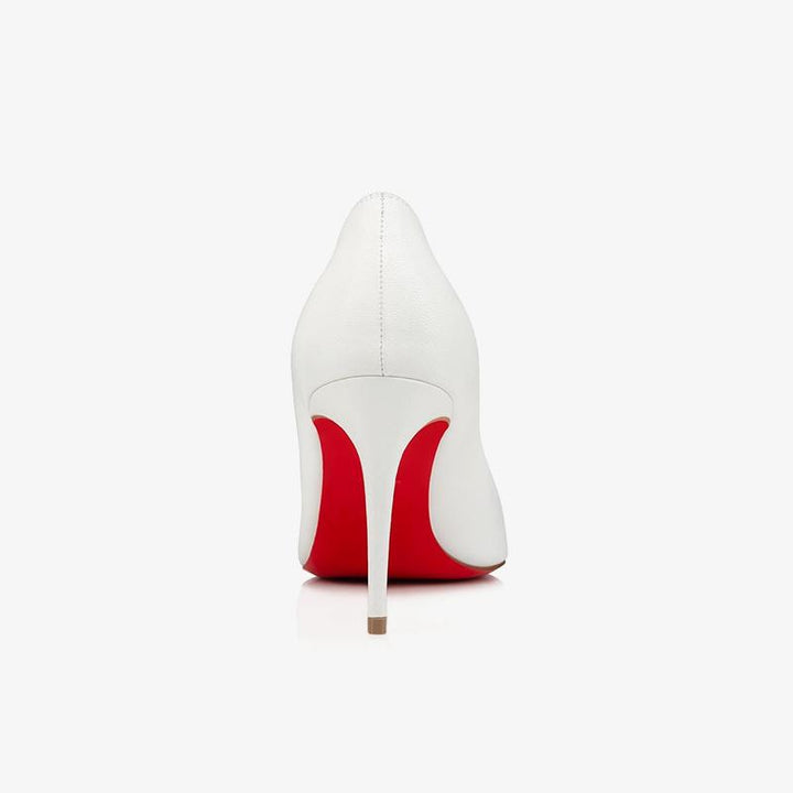 White Leather Pointed Toe Pump - ARNO CONTI