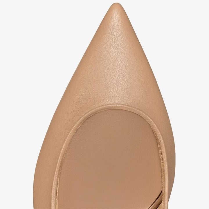 Modern Blush Leather Slingback Pumps - ARNO CONTI
