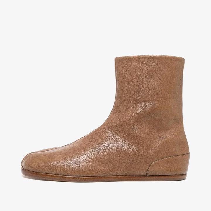 Split-Toe Leather Ankle Boots - Arno Conti Shoe