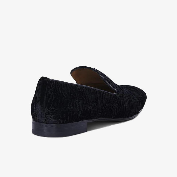 Distinctive Black Velvet Textured Shoes - ARNO CONTI