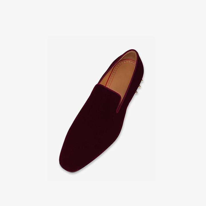 Velvet Loafers with Metal Studs - ARNO CONTI