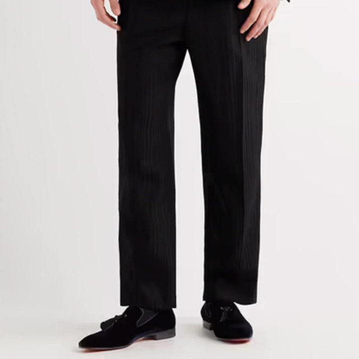 Blueberry Velvet Fringe Slip On Loafers - ARNO CONTI