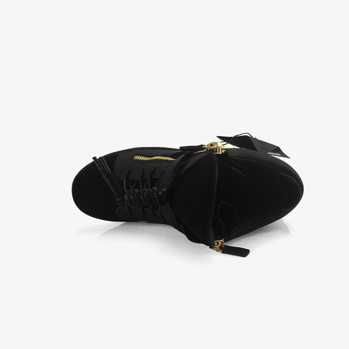 Black Sneakers Flat Skate Shoes - ARNO CONTI