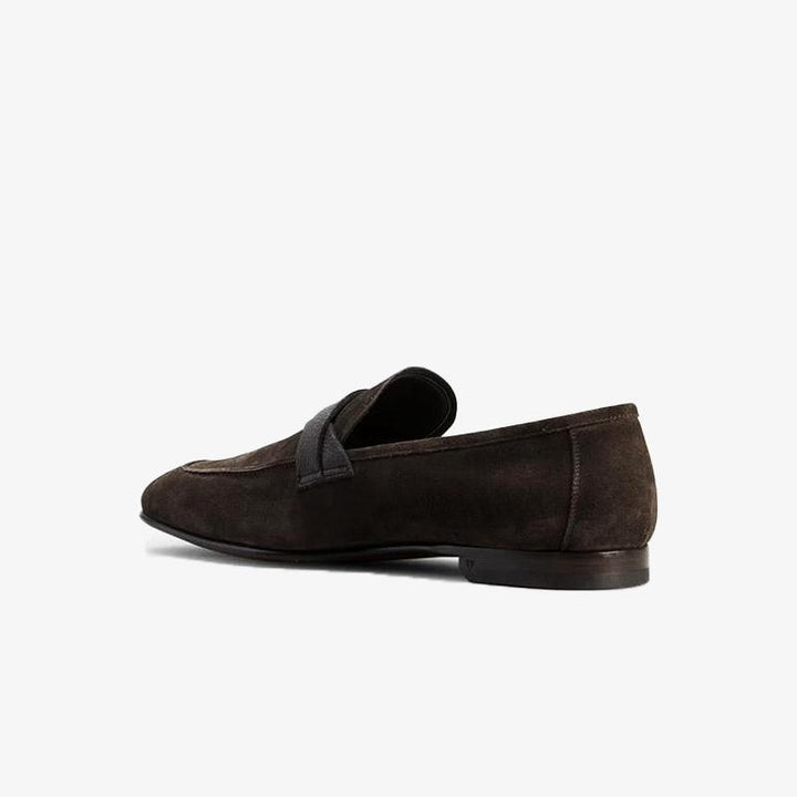 Twisted Suede Penny Loafers - Arno Conti Shoe