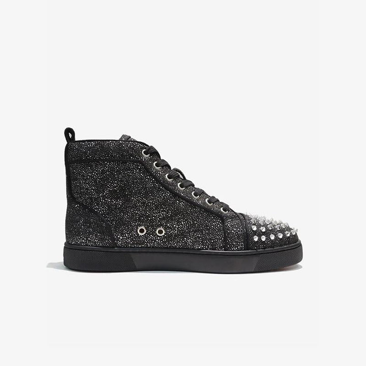 Suede Leather Studs Glitter Sneakers - ARNO CONTI