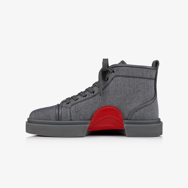 High Top Sneakers Grey Linen - ARNO CONTI