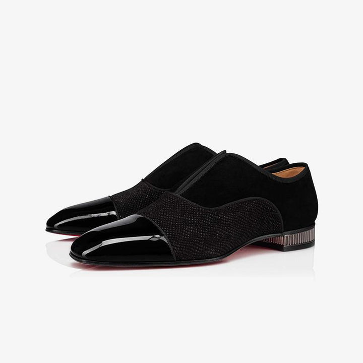 Fabric Patent Suede Loafers Male Shoes - ARNO CONTI