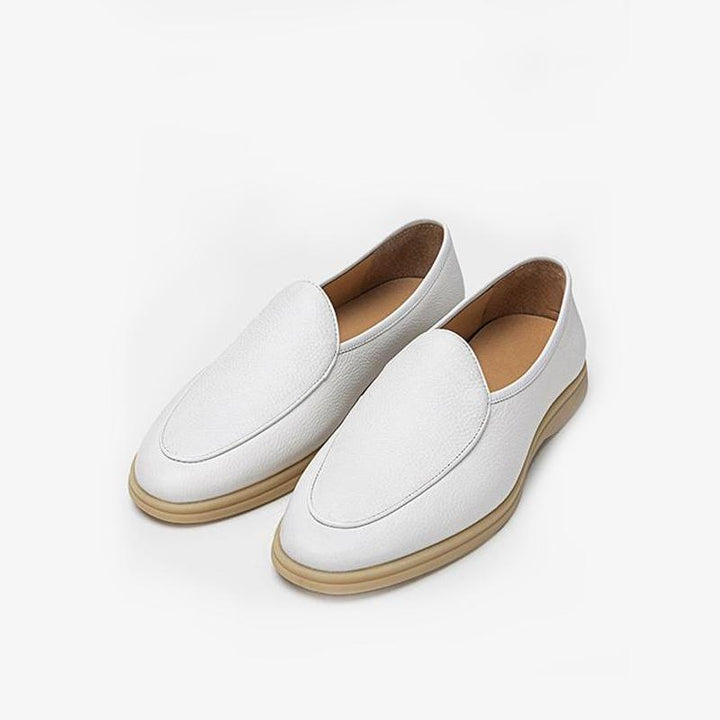 Slip-On Round Toe Cowhide Shoes - Arno Conti Shoe