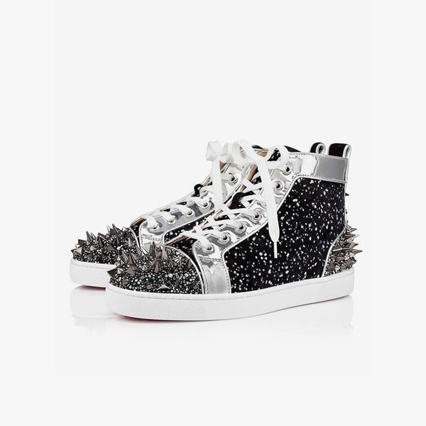 Spiked Strass Sneakers Velvet Leather - ARNO CONTI