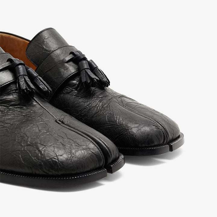 Black Calfskin Tassel Loafers - Arno Conti Shoe