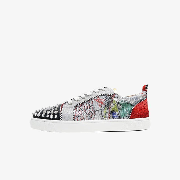 Studded Multicolor Patchwork Sneakers - ARNO CONTI