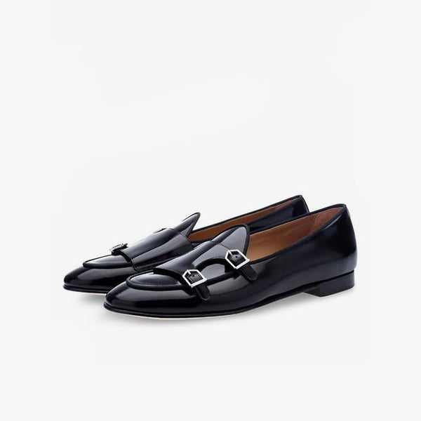 Mens Black Monk Strap Dress loafers - Arno Conti Shoe