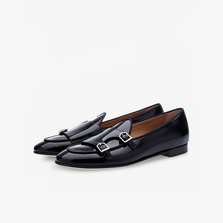 Mens Black Monk Strap Dress loafers - Arno Conti Shoe
