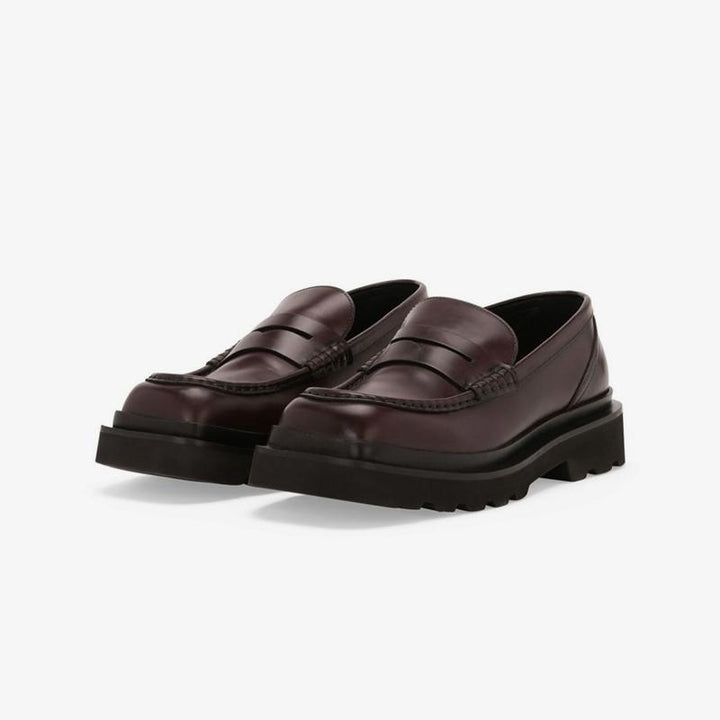 Brown Chunky Sole Penny Calf Loafer - Arno Conti Shoe