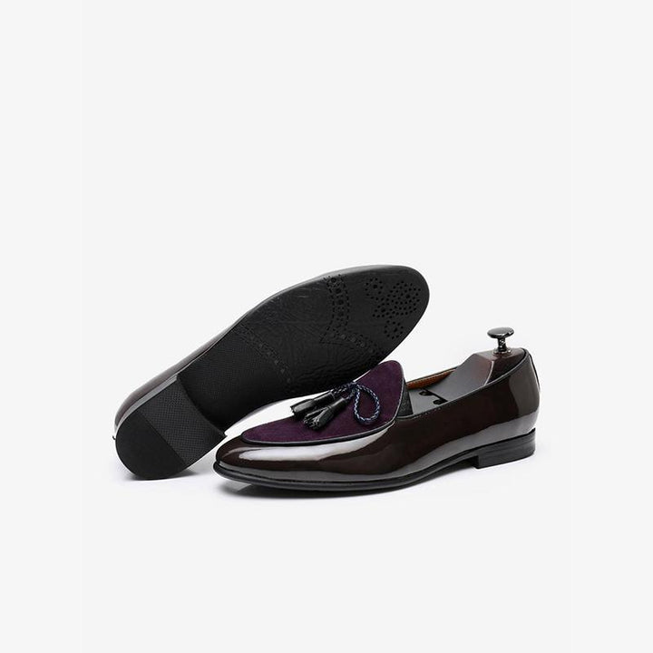 Patent Leather Tassel Loafers - Arno Conti Shoe
