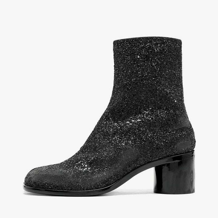 Split-Toe Glitter Ankle Boots - Arno Conti Shoe