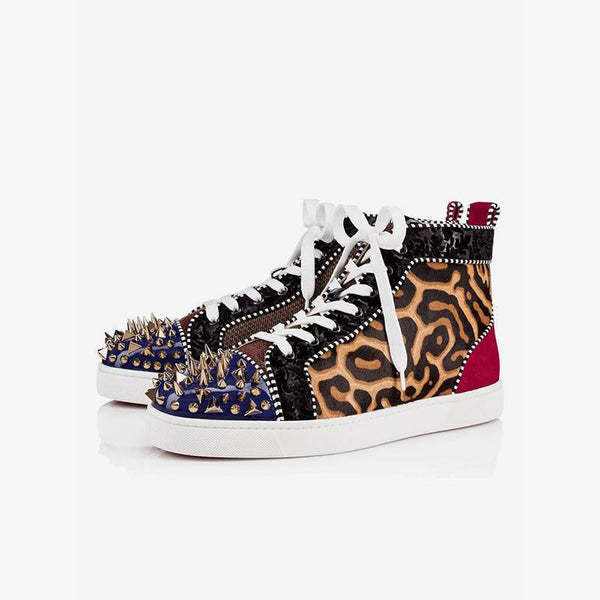 High Sneakers Spike Studs Leopard - ARNO CONTI