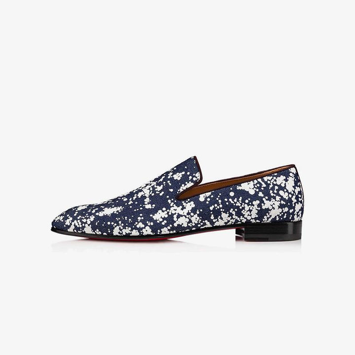 Denim Dots Flats Slip-on Leather Loafers - ARNO CONTI