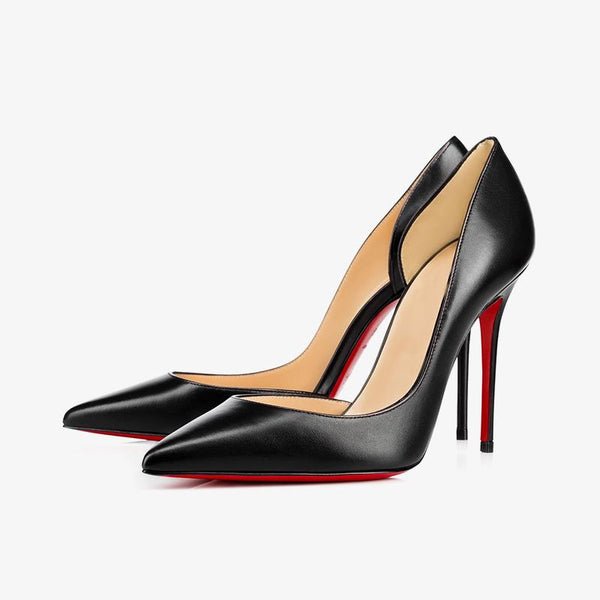 Black Shiny Leather Pump with Stiletto - ARNO CONTI