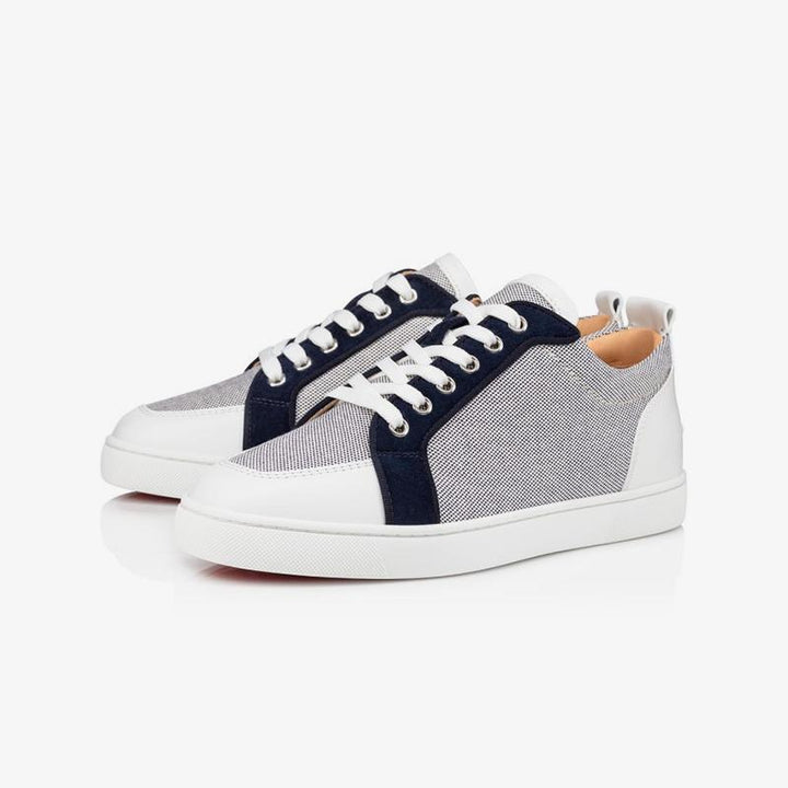 Vintage Canvas Leather Sneaker Navy - ARNO CONTI