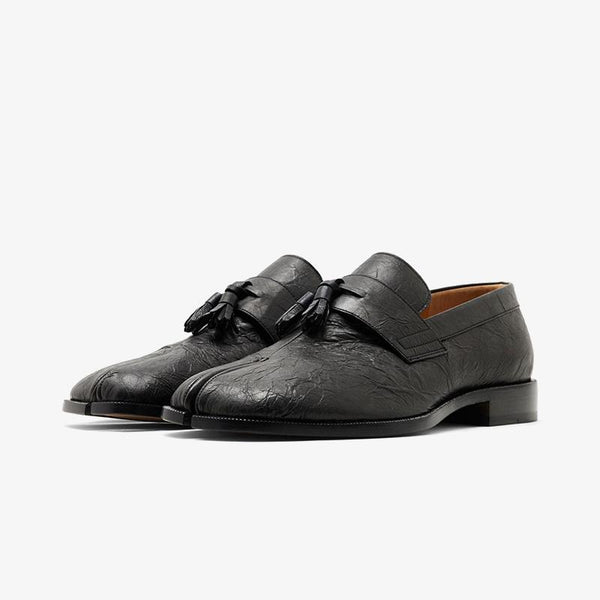 Black Calfskin Tassel Loafers - Arno Conti Shoe