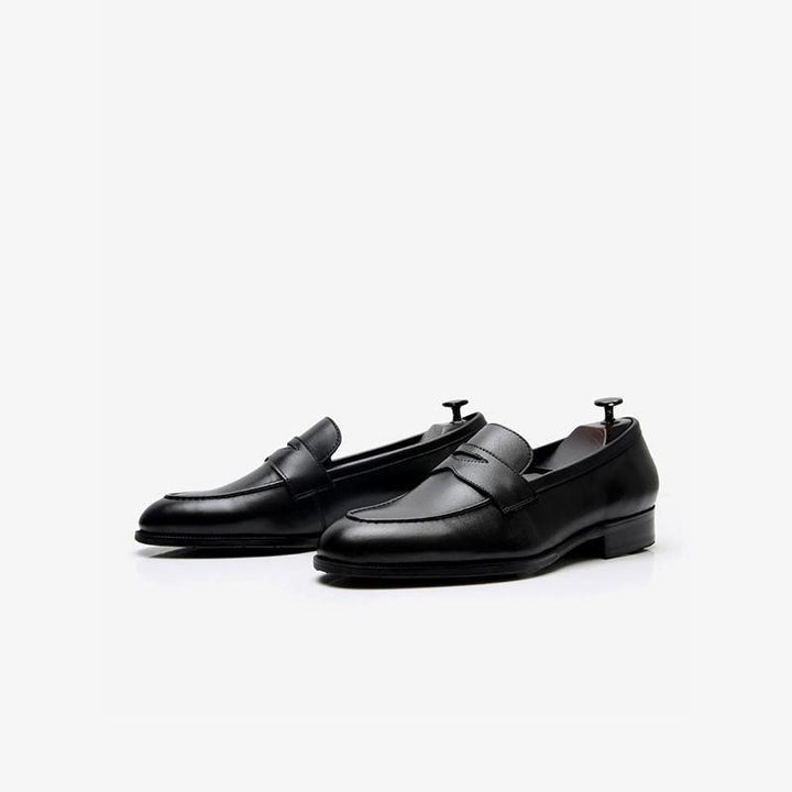 Black Round Toe Loafers - Arno Conti Shoe