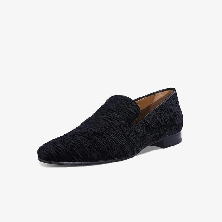 Distinctive Black Velvet Textured Shoes - ARNO CONTI