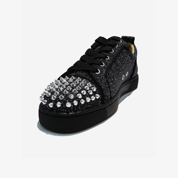 Glitter Rhinestone Sneakers With Spikes - ARNO CONTI