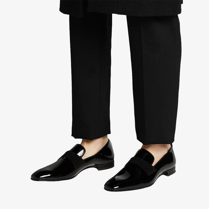 Sleek Black Patent Leather Loafers - Arno Conti Shoe