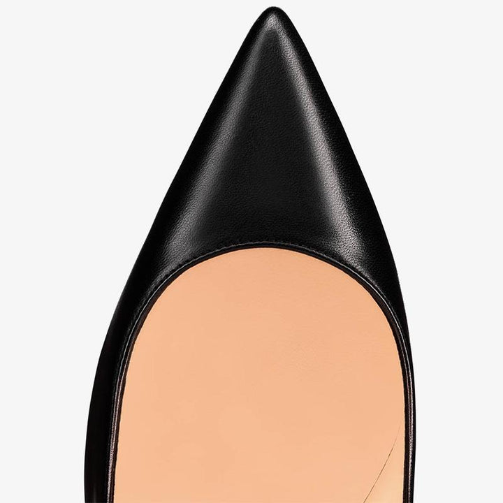 Black Leather Stiletto Pumps - ARNO CONTI