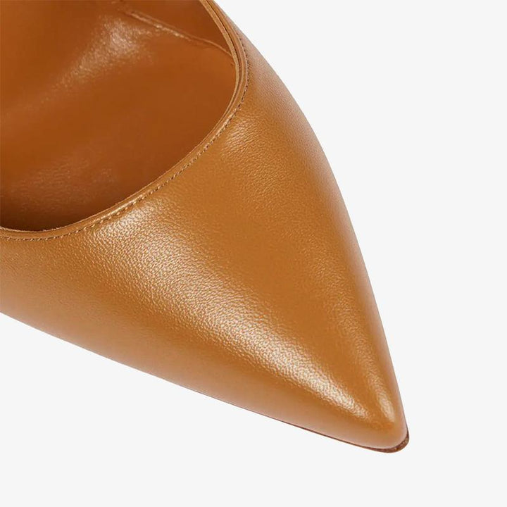 Brown Leather 120mm Stiletto Pump - ARNO CONTI