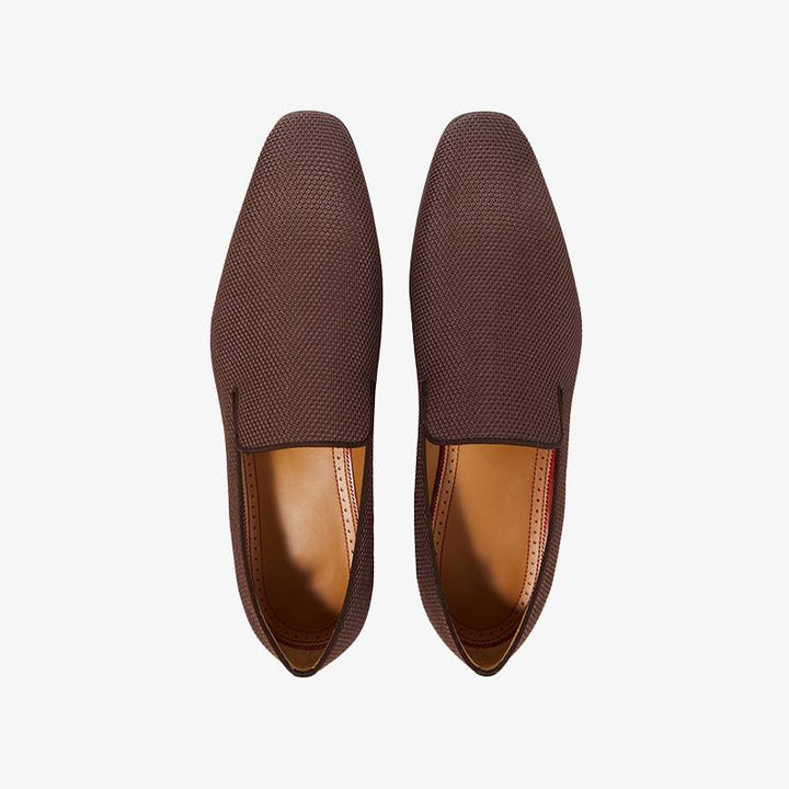 Fabric Flat Loafers Calf Low Top - ARNO CONTI