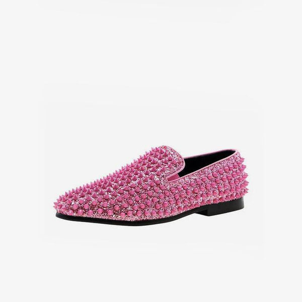 Sequined Glitter Spikes Rivets Loafer - ARNO CONTI