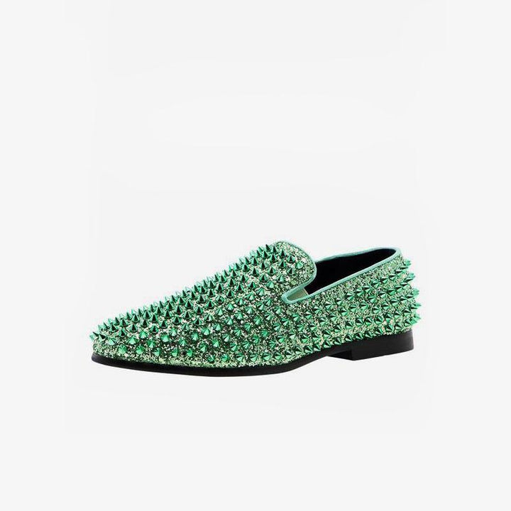 Sequined Glitter Spikes Rivets Loafer - ARNO CONTI