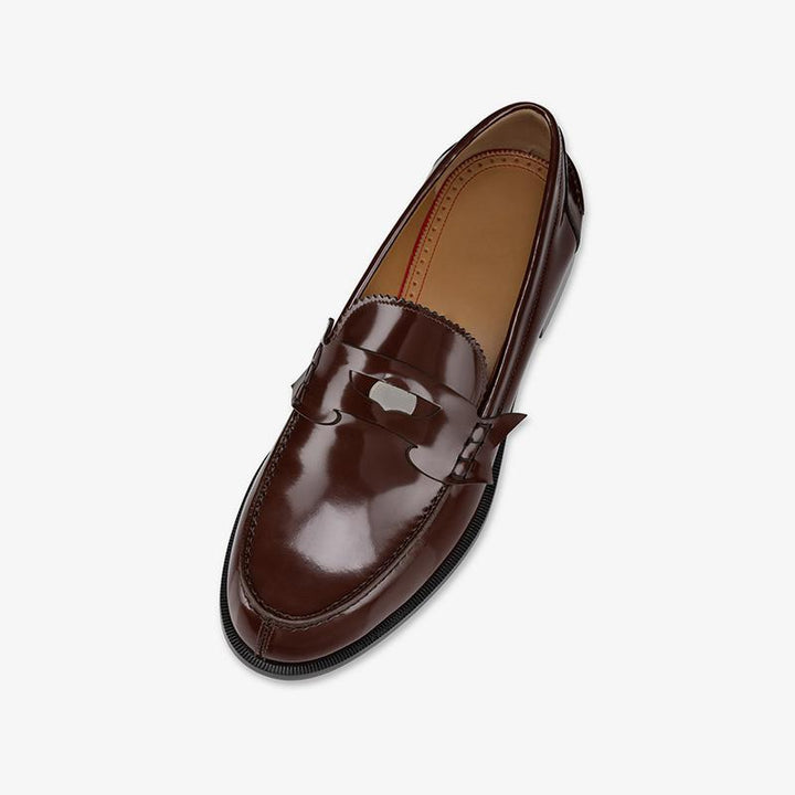 Brown Penny Leather Loafers - ARNO CONTI